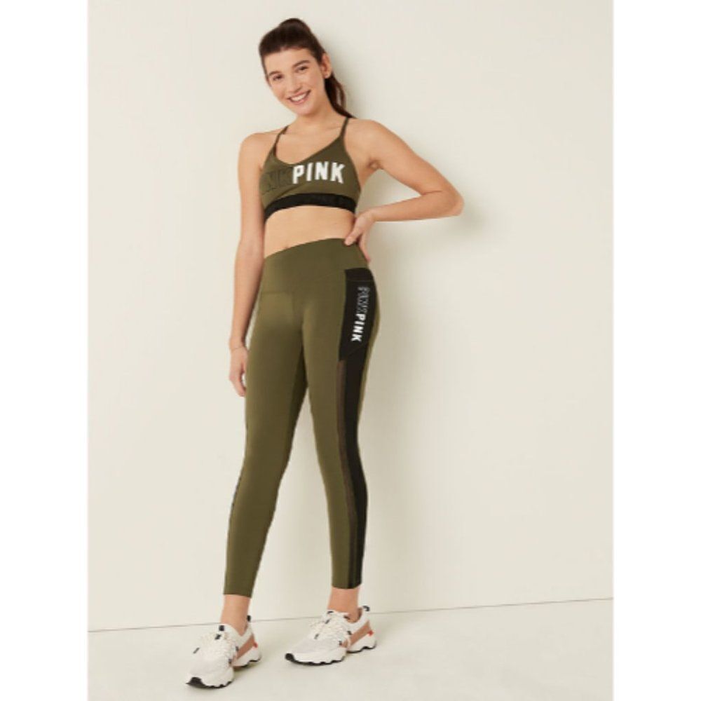Victoria's Secret Pink XL Sport Bra & High Waist 7/8 Legging Two Piece S…